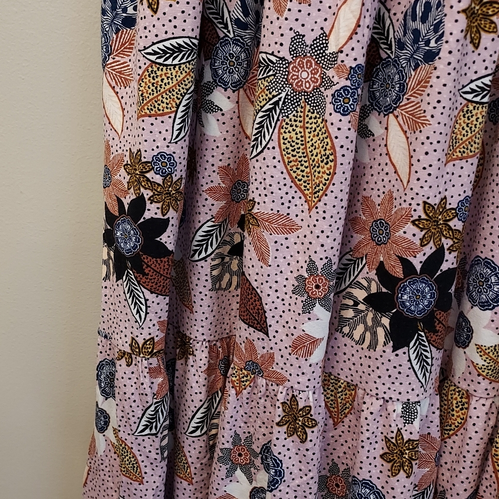 LOFT Rose Pink Floral Sleeveless Halter Tiered Knit Dress Medium NEW NWT - Picture 6 of 10